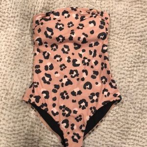 Bindi Born Strapless Leopard one piece